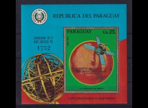 Paraguay 1973 Raumfahrt zum Mars - Mariner 9 Mi.-Nr. Blocks 208 **