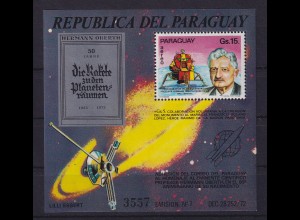 Paraguay 1974 Raumfahrt - Hermann Oberth Mi.-Nr. Block 224 **