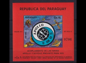 Paraguay 1974 Raumfahrt - Sojus-Apollo Mi.-Nr. Block 236 **