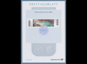 Bundesrepublik Ersttagsblatt ETB 25 / 2022 Sylvensteinsee von oben