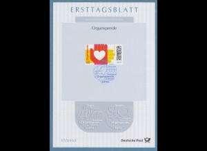 Bundesrepublik Ersttagsblatt ETB 27 / 2022 Organspende