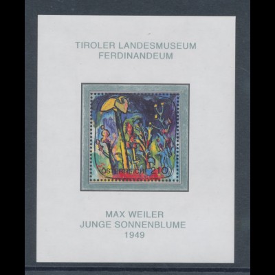 Österreich 2004, Blockausgabe Max Weiler, Sonnenblume, Mi.-Nr. Block 26 **