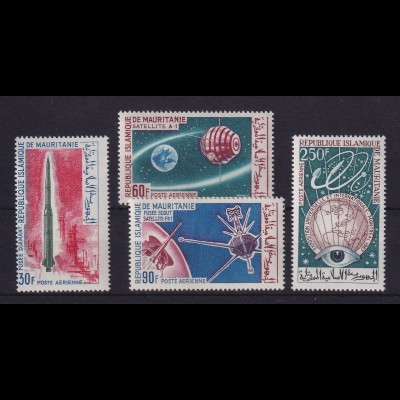 Mauretanien 1966 Raumfahrt Satelliten Mi.-Nr. 266-268, 307 ** / MNH