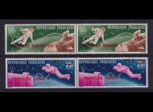 Togo 1966 Weltraum Raumfahrtprojekte Mi.-Nr. 513-516 a ** / MNH