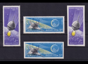 Ungarn 1966 Weltraum Mondsonde Luna 9 Mi.-Nr. 2218-2219 A / B ** / MNH