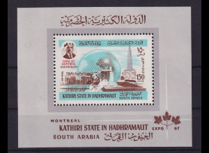 Aden (Kathiri State of Seiyun) 1967 EXPO Montreal Mi.-Nr. Block 15 A ** / MNH
