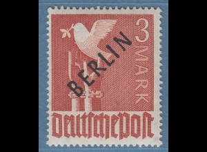 Berlin Schwarzaufdruck 3 Mark Mi.-Nr. 19 postfrisch **, geprüft Schlegel 