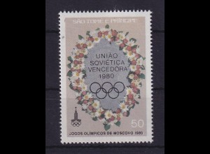 Sao Tome e Principe Olympia 1980 Moskau Sowjetunion Sieger Mi.-Nr. 672A ** / MNH