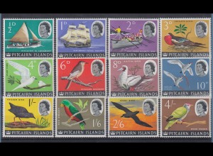 Pitcairn Islands 1974 Schiffe und Vögel Mi-Nr. 39-50 (ohne 51) postfrisch **