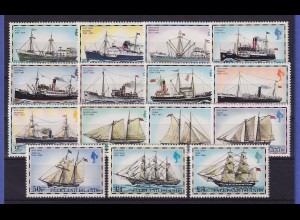 Falkland-Inseln 1978 Postschiffe Mi.-Nr. 255-269 II postfrisch **