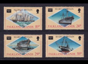 Falkland-Inseln 1986 Dampfsegelschiff Great Britain Mi.-Nr. 449-452 **