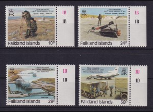 Falkland-Inseln 1987 Pionier-Truppe Mi.-Nr. 460-463 Seitenrandstücke **