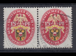 Dt. Reich Nothilfe 1929 Wappen Lübeck Mi-Nr. 432 waag. Paar sauber gestempelt