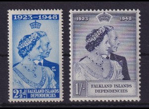 Falkland-Inseln Abhängige Gebiete 1948 Königspaar Mi.-Nr. 12-13 postfrisch **