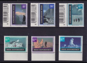 Ross Dependency 1996 Gletscherlandschaften Mi.-Nr. 38-43 Randstücke ** 