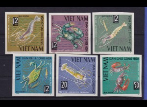 Vietnam 1965 Garnelen und Krebse Mi.-Nr. 387-392 U (*)