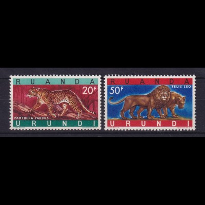 Ruanda-Urundi 1961 Raubkatzen Mi.-Nr. 180-181 A postfrisch ** 