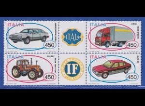 Italien 1984 Autos 4er-Zusammendruck Mi.-Nr. 1872-75 **