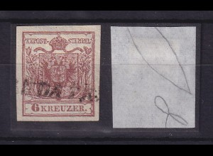 Österreich 1850 Wappen 6 Kr Mi.-Nr. 4 X mit Wasserzeichen gestempelt