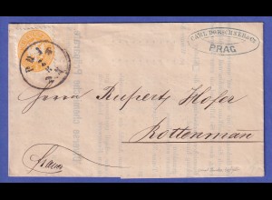 Österreich 2 Kr Mi.-Nr. 30 auf Brief O PRAG nach ROTTENMANN (Stm.) 1864