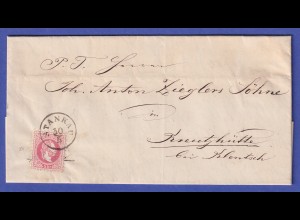 Österreich 5 Kr Mi.-Nr. 37 I auf Brief O STANKAU nach Kreutzhütte 1870
