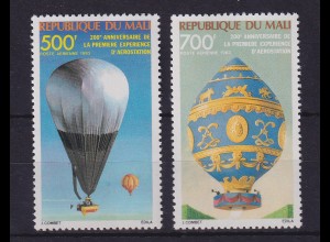 Mali 1983 Ballonfahrt 200 Jahre Luftfahrt Mi.-Nr. 947-948 postfrisch **