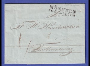 Bayern Vorphila-Brief mit Zweizeiler MÜNCHEN nach Tittmoning 1847