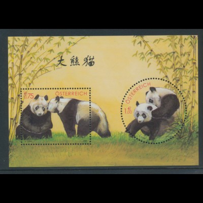 Österreich 2003, Blockausgabe Panda-Bären, Mi.-Nr. Bl. 18 **