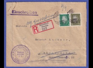 Dt. Reich 1929 F. Ebert Mi.-Nr. 412 und 417 in MiF auf R-Brief O DÜSSELDORF