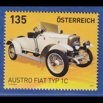 Österreich 2019 Sondermarke Austro Fiat Typ 1C Mi.-Nr. 3444 **