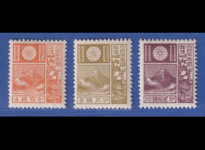 Japan 1930-31 Freimarken Fujisan Mi.-Nr. 188-90 II ungebraucht * / postfrisch **