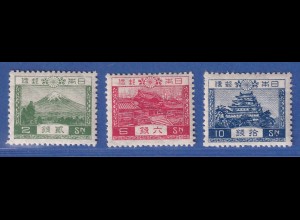 Japan 1926 Freimarken Landesmotive Mi.-Nr. 177-179 ungebraucht *