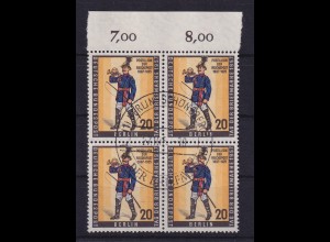 Berlin 1957 Tag der Briefmarke Mi.-Nr. 176 Oberrandviererblock mit So.-O