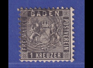 Baden 1 Kreuzer schwarz Mi.-Nr. 13 a gestempelt