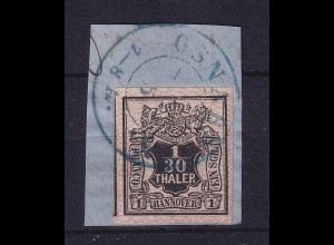 Altdeutschland Hannover Wappen 1/30 Taler Mi-Nr. 10 a O auf Briefstück