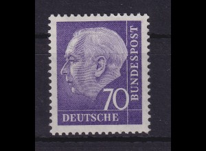 Bundesrepublik 1957 Theodor Heuss 70 Pf Mi.-Nr. 263 x v ** gpr. SCHLEGEL BPP