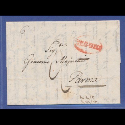 Italien, vorphilatelistischer Brief von REGGIO nach Parma, 1840