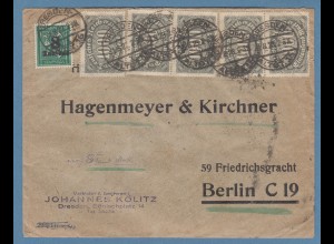 Berlin Währungsreform 1948 großf. Orts-Einschreiben aus Tempelhof, MIF RM / DM 
