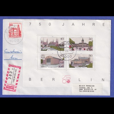 Berlin 1987 Mi.-Nr. Block 8 und 533 auf R-Brief O BERLIN 444