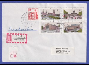 Berlin 1987 Mi.-Nr. 772-775 und 533 auf R-Brief O BERLIN 444
