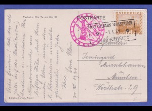 Österreich 1931 AK Raxseilbahn mit O RAXSEILBAHN-BERGSTATION auf 10-Gr-Frankatur