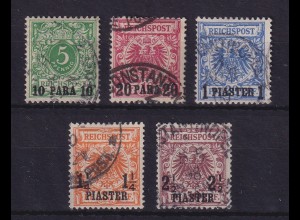 Deutsche Post in der Türkei 1889 Mi.-Nr. 6-10 Satz kpl. gestempelt