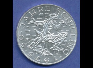 Österreich 100-Schilling Silber-Gedenkmünze 1975, 50 Jahre Schilling-Einführung