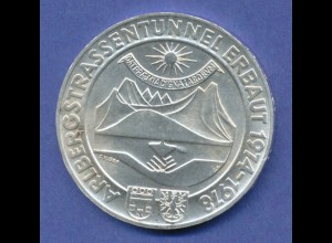 Österreich 100-Schilling Silber-Gedenkmünze 1978, Arlberg-Straßentunnel