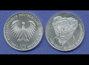 Bundesrepublik 10DM Silber-Gedenkmünze 1988, Arthur Schopenhauer