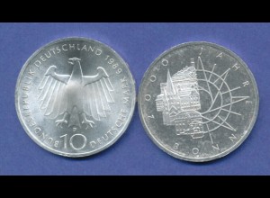 Bundesrepublik 10DM Silber-Gedenkmünze 1989, 2000 Jahre Bonn