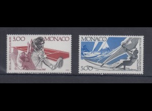 Monaco 1987 Mi.-Nr. 1808-1809 ** Sportspiele Tennis , Segeln/Windsurfen