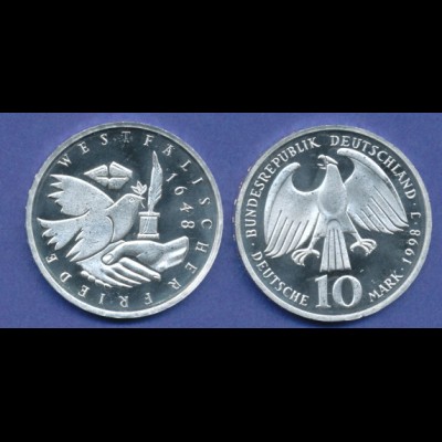 Bundesrepublik 10DM Silber-Gedenkmünze 1998, Westfälischer Friede