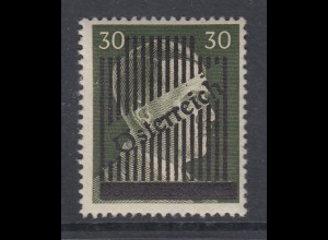Österreich 1945 Wiener Ausgabe, 30Pfg-Wert seltene Type I 2 Druckgänge, ** gpr.