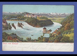 AK Schweiz Gruß vom Rheinfall 1904, gelaufen, nachtaxiert, Briefmarke abgefallen